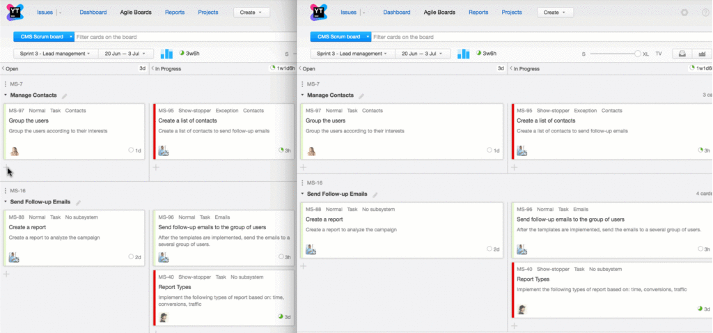 Agile Projektverwaltung bei UA 10 Live update