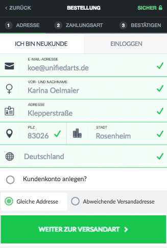 Erfolgsfaktor Checkout Optimierung für weniger Kaufabbrüche 5 checkout seite 1